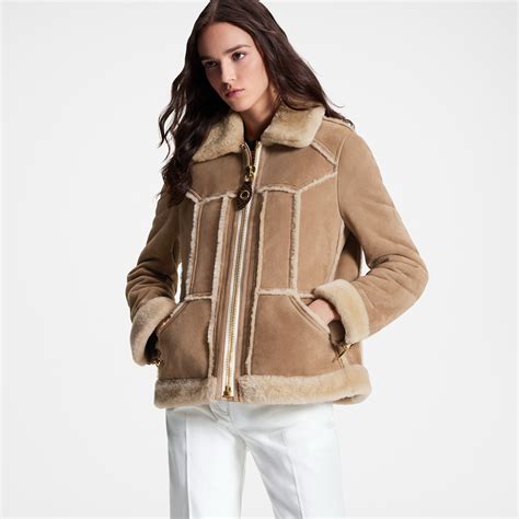 Topstitched Shearling Coat 